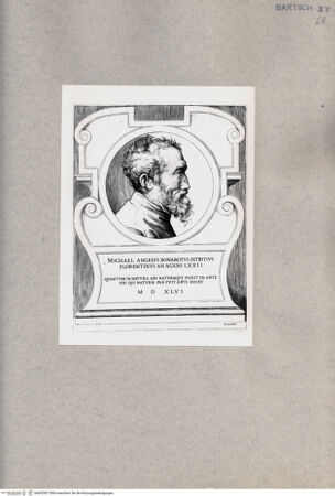 Vorderseite von  [http://creativecommons.org/publicdomain/mark/1.0/] Michelangelo (1546) - , bh092837. Foto.