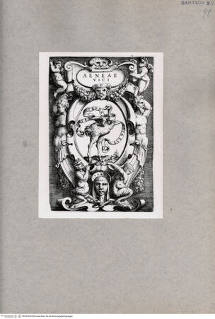 Vorderseite von  [http://creativecommons.org/publicdomain/mark/1.0/] Karikatur-Wappen des Enea Vico - , bh092854. Foto.