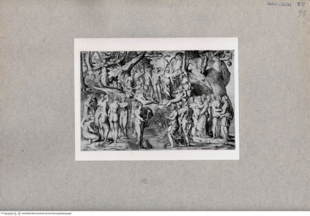 Vorderseite von  [http://creativecommons.org/publicdomain/mark/1.0/] Wettstreit zwischen den Musen und den Töchtern des Pierus - , bh092860. Foto.