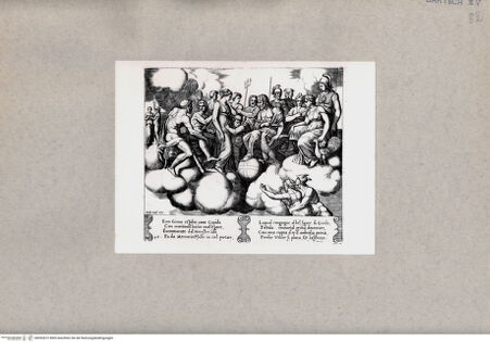 Vorderseite von  [http://creativecommons.org/publicdomain/mark/1.0/] Venus und Cupido tragen ihre Bitte vor den Göttern vor - , bh092872. Foto.