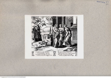 Vorderseite von  [http://creativecommons.org/publicdomain/mark/1.0/] Psyche erzählt ihren Schwestern von ihrem Unglück - , bh092887. Foto.