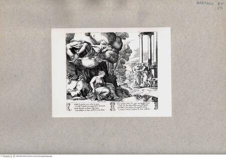 Vorderseite von  [http://creativecommons.org/publicdomain/mark/1.0/] Psyche wird von Zephyr in ein märchenhaftes Schloss gebracht - , bh092895. Foto.