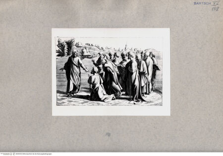 Vorderseite von  [http://creativecommons.org/publicdomain/mark/1.0/] Christus und Petrus (Pasce oves meas) - , bh092923. Foto.