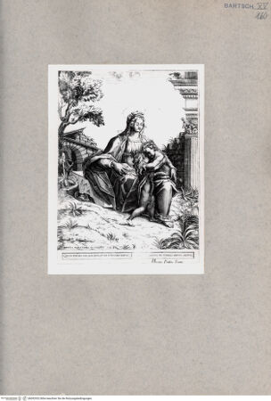 Vorderseite von  [http://creativecommons.org/publicdomain/mark/1.0/] Maria mit dem Jesuskind und Johannes - , bh092932. Foto.