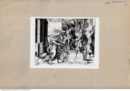 Vorderseite von  [http://creativecommons.org/publicdomain/mark/1.0/] Mythologische Szene - , bh092978. Foto.