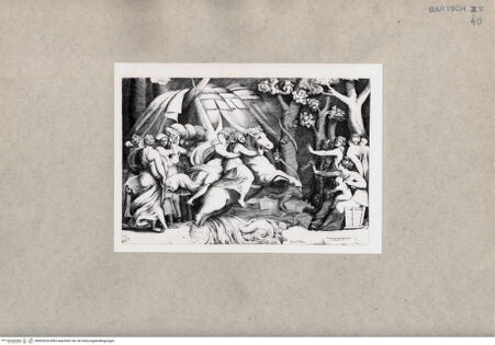 Vorderseite von  [http://creativecommons.org/publicdomain/mark/1.0/] Geschichte der Cloelia (Flucht aus dem Lager des Porsenna) - , bh093026. Foto.