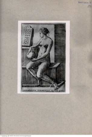 Vorderseite von  [http://creativecommons.org/publicdomain/mark/1.0/] Allegorie der Grammatik - , bh093041. Foto.
