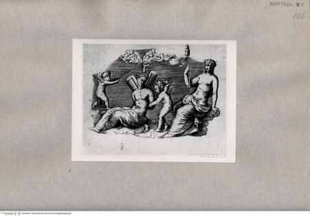 Vorderseite von  [http://creativecommons.org/publicdomain/mark/1.0/] Amoretten mit festgebundener Frau - , bh093401. Foto.