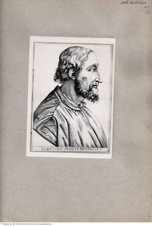 Vorderseite von  [http://creativecommons.org/publicdomain/mark/1.0/] Bildnis des Lodovico Ariosto - , bh093412. Foto.