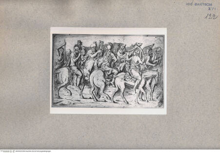 Vorderseite von  [http://creativecommons.org/publicdomain/mark/1.0/] Berittene Musiker - , bh093435. Foto.