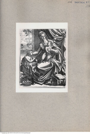 Vorderseite von  [http://creativecommons.org/publicdomain/mark/1.0/] Jungfrau Maria mit Christuskind und Johannesknaben - , bh093441. Foto.