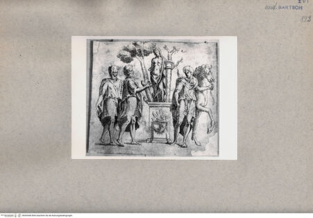 Vorderseite von  [http://creativecommons.org/publicdomain/mark/1.0/] Opferszene - , bh093458. Foto.