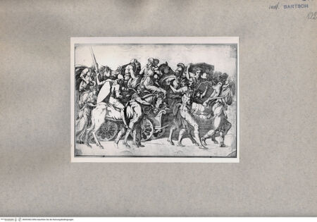 Vorderseite von  [http://creativecommons.org/publicdomain/mark/1.0/] Soldatenzug mit Gefangenen - , bh093462. Foto.