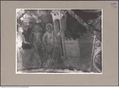 Vorderseite von Sopr. BAS NA [https://www.deutsche-digitale-bibliothek.de/content/lizenzen/rv-ez/] Szenen aus der GenesisGott warnt Adam und Eva, nicht von den Früchten des Erkenntnisbaums zu essen - Gesamtansicht, bh093614_recto. Foto.