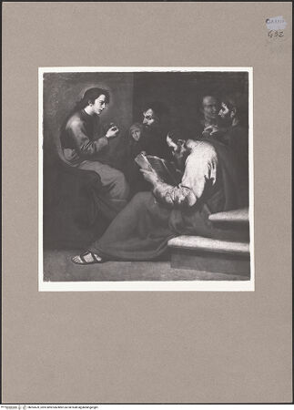 Vorderseite von Sopr. BAS NA [https://www.deutsche-digitale-bibliothek.de/content/lizenzen/rv-ez/] Kassettendecke mit Szenen aus dem Neuen TestamentChristus disputiert mit den Schriftgelehrten im Tempel - Gesamtansicht, bh093639_recto. Foto.