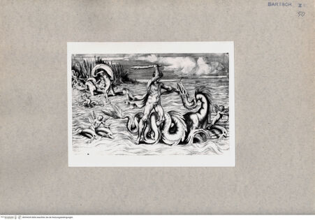 Vorderseite von  [http://creativecommons.org/publicdomain/mark/1.0/] Herkules im Kampf mit dem Meeresungeheuer - , bh094339. Foto.