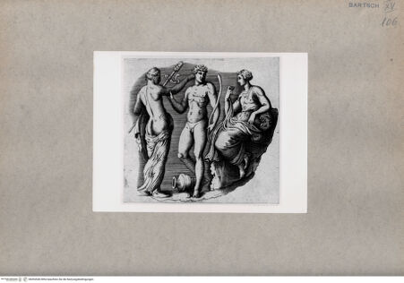 Vorderseite von  [http://creativecommons.org/publicdomain/mark/1.0/] Mann und zwei Frauen - , bh094540. Foto.