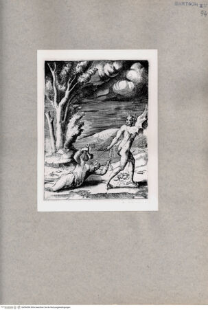 Vorderseite von  [http://creativecommons.org/publicdomain/mark/1.0/] Dämon zieht einen Mann hinter sich her - , bh094596. Foto.