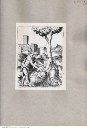 Vorderseite von  [http://creativecommons.org/publicdomain/mark/1.0/] Herkules und Philosoph - , bh094656. Foto.