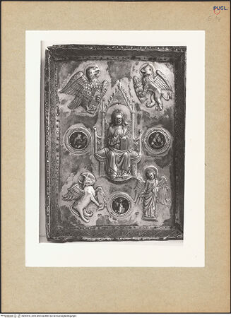 Vorderseite von Ficarelli, Bari [https://www.deutsche-digitale-bibliothek.de/content/lizenzen/rv-ez/] Diptychon oder Bucheinband mit Majestas Domini und Kreuzigung - Majestas Domini, bh094916_recto. Foto: Ficarelli, Michele.