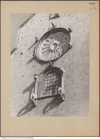 Vorderseite von Ficarelli, Bari [https://www.deutsche-digitale-bibliothek.de/content/lizenzen/rv-ez/] CattedraleWestfassade - Mittleres Rundbogenfenster und Rose, bh095276_recto. Foto: Ficarelli, Michele.