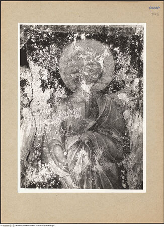 Vorderseite von Bibliotheca Hertziana [https://www.deutsche-digitale-bibliothek.de/content/lizenzen/rv-fz/] Himmelfahrt Christi mit Maria, Aposteln und Engeln - Detail: Engel (vor der Übertragung), bh095446_recto. Foto: Hutzel, Max.