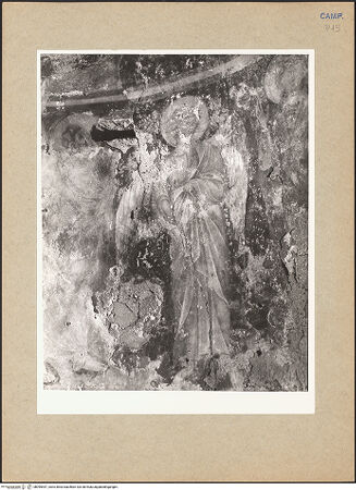 Vorderseite von Bibliotheca Hertziana [https://www.deutsche-digitale-bibliothek.de/content/lizenzen/rv-fz/] Himmelfahrt Christi mit Maria, Aposteln und Engeln - Detail: Apostel, Engel und Maria (vor der Übertragung), bh095447_recto. Foto: Hutzel, Max.