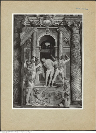 Vorderseite von ICCD [https://www.deutsche-digitale-bibliothek.de/content/lizenzen/rv-ez/] Freskenzyklus zur Passion ChristiGeißelung Christi - gesamt, bh095735_recto. Foto.