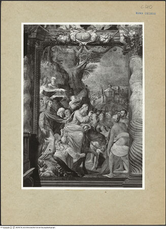 Vorderseite von ICCD [https://www.deutsche-digitale-bibliothek.de/content/lizenzen/rv-ez/] Freskenzyklus zur Passion ChristiEinzug Christi in Jerusalem - gesamt, bh095736_recto. Foto.