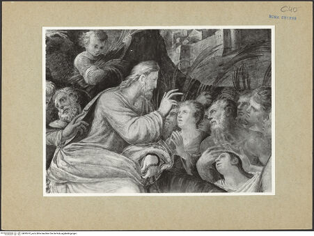 Vorderseite von ICCD [https://www.deutsche-digitale-bibliothek.de/content/lizenzen/rv-ez/] Freskenzyklus zur Passion ChristiEinzug Christi in Jerusalem - Detail, bh095747_recto. Foto.