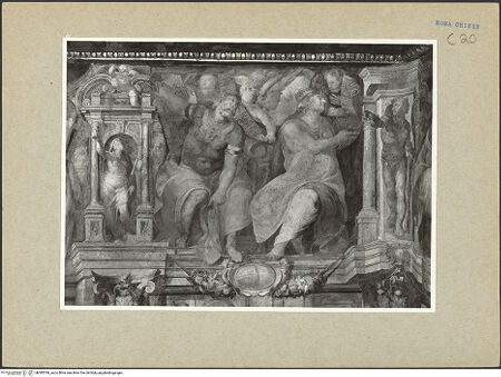 Vorderseite von ICCD [https://www.deutsche-digitale-bibliothek.de/content/lizenzen/rv-ez/] Freskenzyklus zur Passion ChristiEin Prophet und eine Sibylle - gesamt, bh095769_recto. Foto.