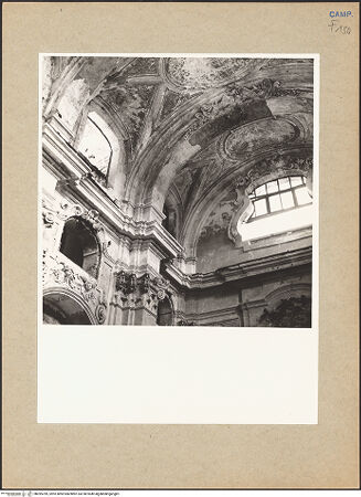 Vorderseite von Bibliotheca Hertziana [https://www.deutsche-digitale-bibliothek.de/content/lizenzen/rv-ez/] Santa Placida - Innenansicht und Gewölbe vor der Restaurierung, bh095789_recto. Foto: Hutzel, Max.