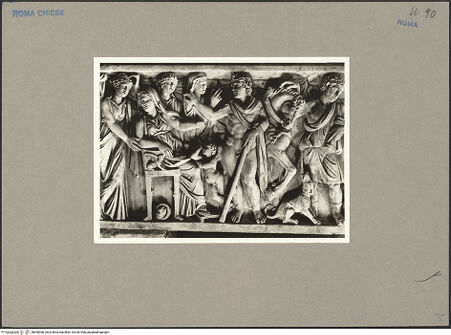 Vorderseite von Hutzel, Max [https://www.deutsche-digitale-bibliothek.de/content/lizenzen/rv-ez/] antiker Sarkophag - linke Seite, bh096360_recto. Foto: Hutzel, Max.