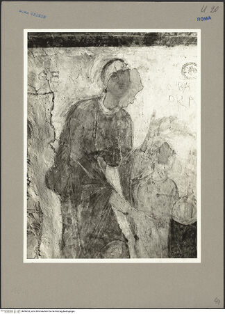 Vorderseite von Hutzel, Max [https://www.deutsche-digitale-bibliothek.de/content/lizenzen/rv-ez/] Szenen aus dem Leben des heiligen KlemensDas Wunder am Grab des Klemens in Cherson - Stifterporträt: Frau mit Kind, bh096363_recto. Foto: Hutzel, Max.