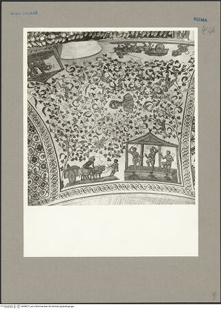 Vorderseite von Hutzel, Max [https://www.deutsche-digitale-bibliothek.de/content/lizenzen/rv-fz/] Mosaik mit Weinleseszene - Gesamtaufnahme, bh096377_recto. Foto: Hutzel, Max.