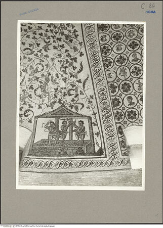 Vorderseite von Hutzel, Max [https://www.deutsche-digitale-bibliothek.de/content/lizenzen/rv-fz/] Mosaik mit Weinleseszene - Detail, bh096379_recto. Foto: Hutzel, Max.