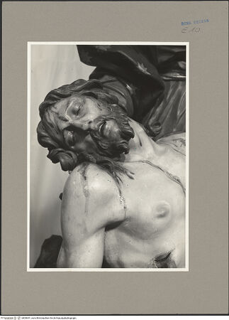 Vorderseite von ICCD [https://www.deutsche-digitale-bibliothek.de/content/lizenzen/rv-ez/] Pietà - Detail: Kopf Christi, bh096441_recto. Foto.