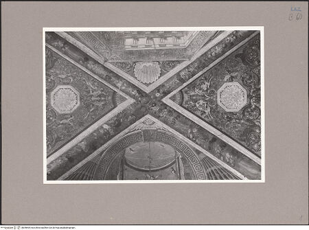 Vorderseite von ICCD [https://www.deutsche-digitale-bibliothek.de/content/lizenzen/rv-ez/] Illusionistische Architekturen, Marinelandschaften und allegorische FigurenGroteskendekoration und illustionistische Volierenkuppeln - Detail: Girlanden, Grotesken und Muschelornament , bh096694_recto. Foto.