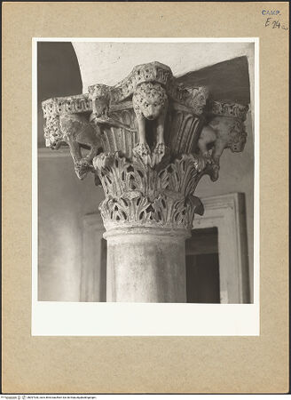 Vorderseite von Hutzel, Max [https://www.deutsche-digitale-bibliothek.de/content/lizenzen/rv-ez/] Kapitell mit Löwen - , bh097030_recto. Foto.