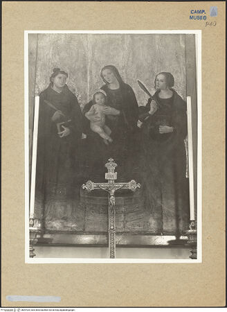 Vorderseite von Hutzel, Max [https://www.deutsche-digitale-bibliothek.de/content/lizenzen/rv-ez/] Madonna zwischen den heiligen Stephanus und Lucia - Gesamtansicht, bh097034_recto. Foto: Hutzel, Max.