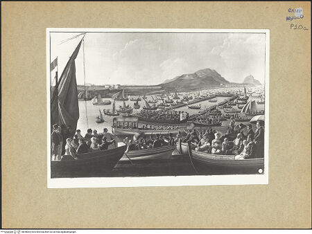 Vorderseite von Sopr. BAS NA [https://www.deutsche-digitale-bibliothek.de/content/lizenzen/rv-ez/] Ferdinand IV an einer Jagd nach dem Thun - Gesamtansicht, bh098084_recto. Foto.