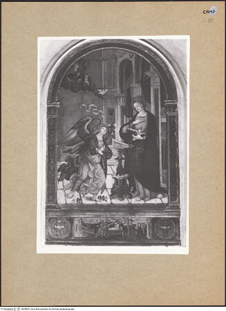 Vorderseite von Sopr. BAS NA [https://www.deutsche-digitale-bibliothek.de/content/lizenzen/rv-ez/] Verkündigung und Kreuzlegende - Gesamtansicht, bh098087_recto. Foto.