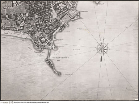 Vorderseite von Sopr. BAS NA [https://www.deutsche-digitale-bibliothek.de/content/lizenzen/rv-ez/] Mappa topografica della città di Napoli e de' suoi contorni - Tafel D/3 (De Seta: Tafel 18), bh098506_recto. Foto.