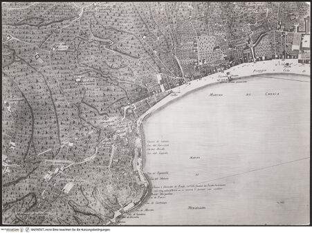 Vorderseite von Sopr. BAS NA [https://www.deutsche-digitale-bibliothek.de/content/lizenzen/rv-ez/] Mappa topografica della città di Napoli e de' suoi contorni - Tafel C/3 (De Seta: Tafel 17), bh098507_recto. Foto.