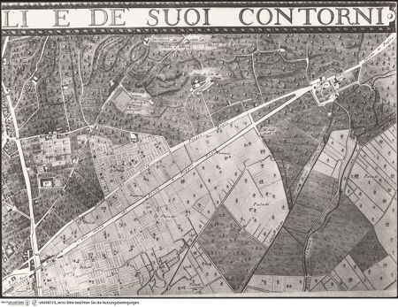 Vorderseite von Sopr. BAS NA [https://www.deutsche-digitale-bibliothek.de/content/lizenzen/rv-ez/] Mappa topografica della città di Napoli e de' suoi contorni - Tafel E/1 (De Seta: Tafel 5), bh098519_recto. Foto.