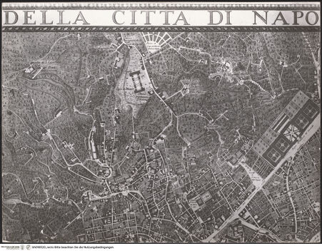 Vorderseite von Sopr. BAS NA [https://www.deutsche-digitale-bibliothek.de/content/lizenzen/rv-ez/] Mappa topografica della città di Napoli e de' suoi contorni - Tafel D/1 (De Seta: Tafel 4), bh098520_recto. Foto.