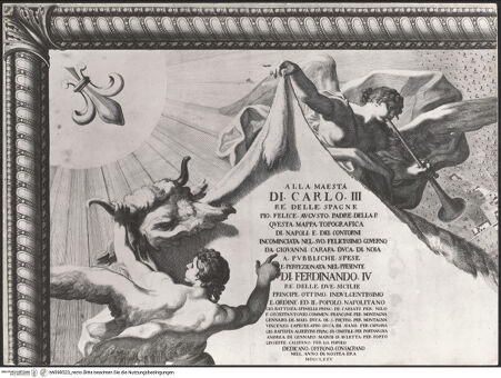 Vorderseite von Sopr. BAS NA [https://www.deutsche-digitale-bibliothek.de/content/lizenzen/rv-ez/] Mappa topografica della città di Napoli e de' suoi contorni - Tafel A/1 (De Seta: Tafel 1), bh098523_recto. Foto.