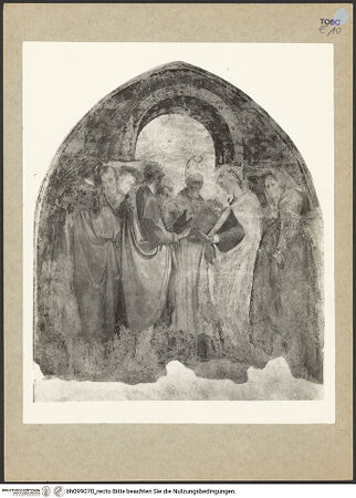 Vorderseite von Sopr. Gall. Firenze [https://www.deutsche-digitale-bibliothek.de/content/lizenzen/rv-ez/] Thronende Madonna - , bh099070_recto. Foto.
