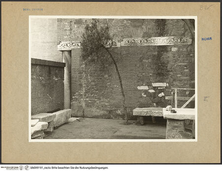 Vorderseite von Hutzel, Max [https://www.deutsche-digitale-bibliothek.de/content/lizenzen/rv-ez/] Vermauerte Relieffragmente am Treppenhaus des Refektoriums - Gesamtansicht mit Spiralsäule, bh099191_recto. Foto: Hutzel, Max.