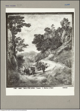 Vorderseite von Alinari [https://www.deutsche-digitale-bibliothek.de/content/lizenzen/rv-ez/] Landschaften mit Episoden aus der Vita des Propheten EliasElisha salbt Jehu zum König von Israel - Gesamtansicht, bh099617_recto. Foto.